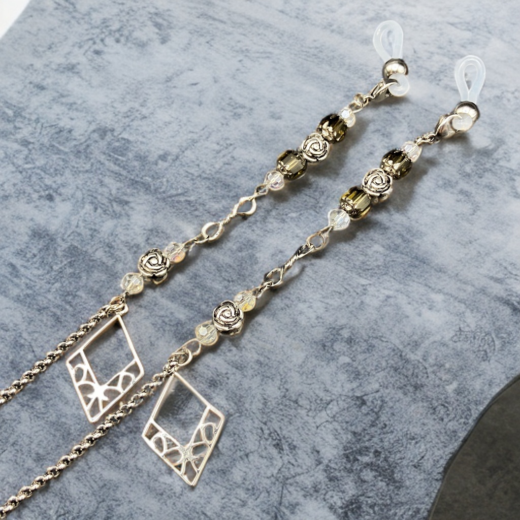 メガネチェーン グラスコード 金属アレルギー対応 サージカルステンレス ファンタジー ニッケルフリー 個性的 推し活 かっこいい かわいい ブラック