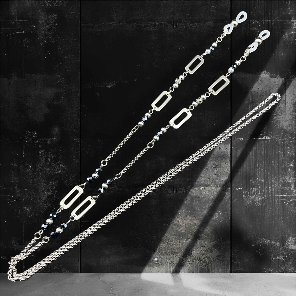 メガネチェーン グラスコード 金属アレルギー対応 サージカルステンレス ファンタジー ニッケルフリー 個性的 推し活 かっこいい ブラック