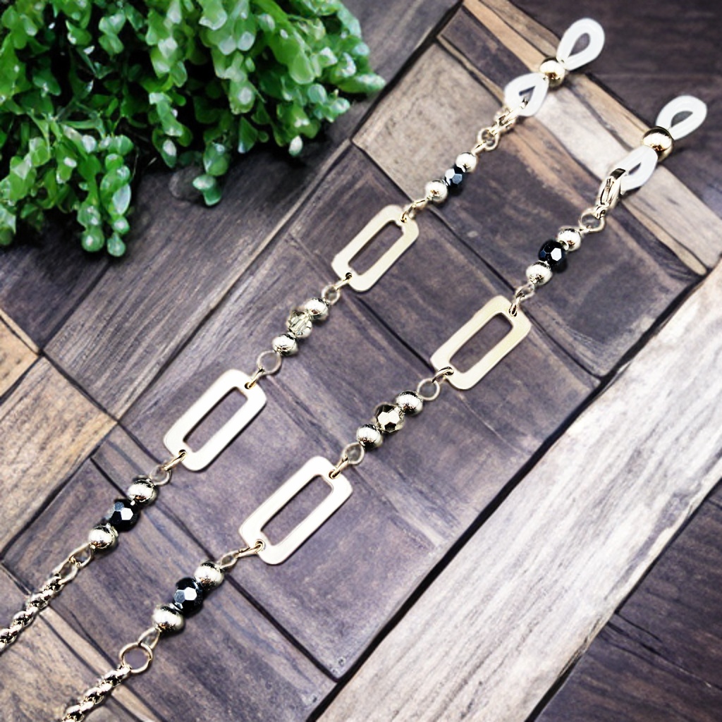 メガネチェーン グラスコード 金属アレルギー対応 サージカルステンレス ファンタジー ニッケルフリー 個性的 推し活 かっこいい ブラック