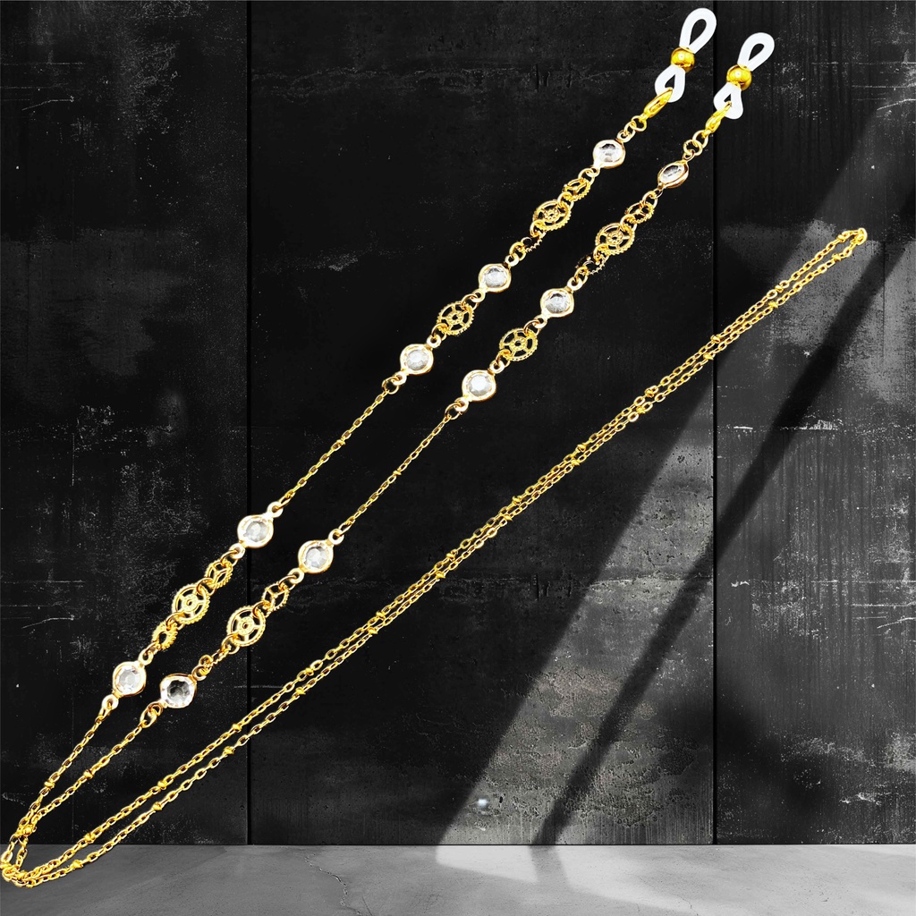 メガネチェーン グラスコード 金属アレルギー対応 サージカルステンレス ファンタジー ニッケルフリー 個性的 推し活 かっこいい クリア 透明 歯車 スチームパンク