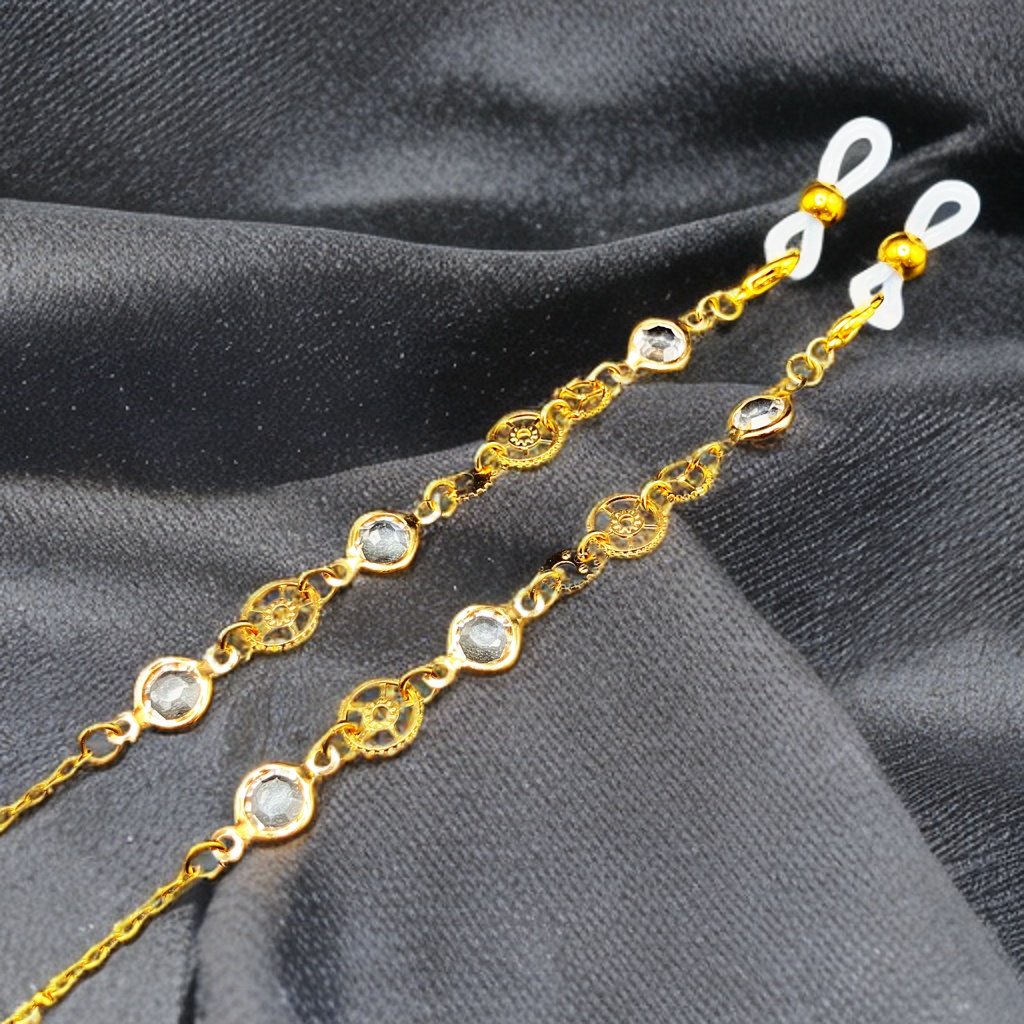 メガネチェーン グラスコード 金属アレルギー対応 サージカルステンレス ファンタジー ニッケルフリー 個性的 推し活 かっこいい クリア 透明 歯車 スチームパンク