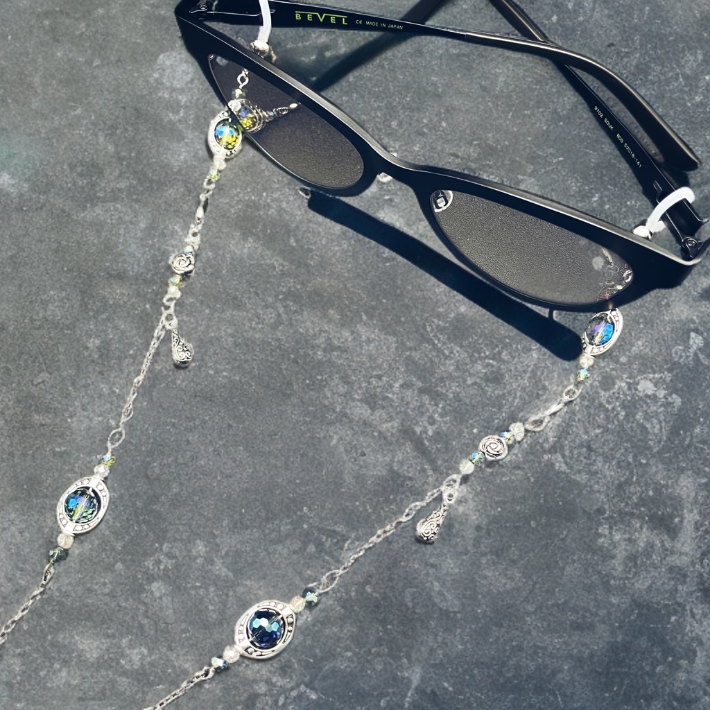 メガネチェーン グラスコード 金属アレルギー対応 サージカルステンレス ニッケルフリー 個性的 かっこいい かわいい ミントグリーン 夏コーデ