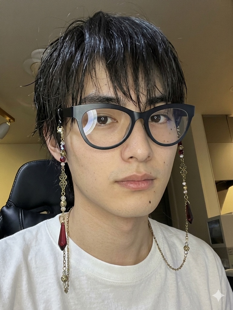 メガネチェーン グラスコード ファンタジー 個性的 推し活 きれい アンティーク かっこいい レッド 魔法 ペンデュラム