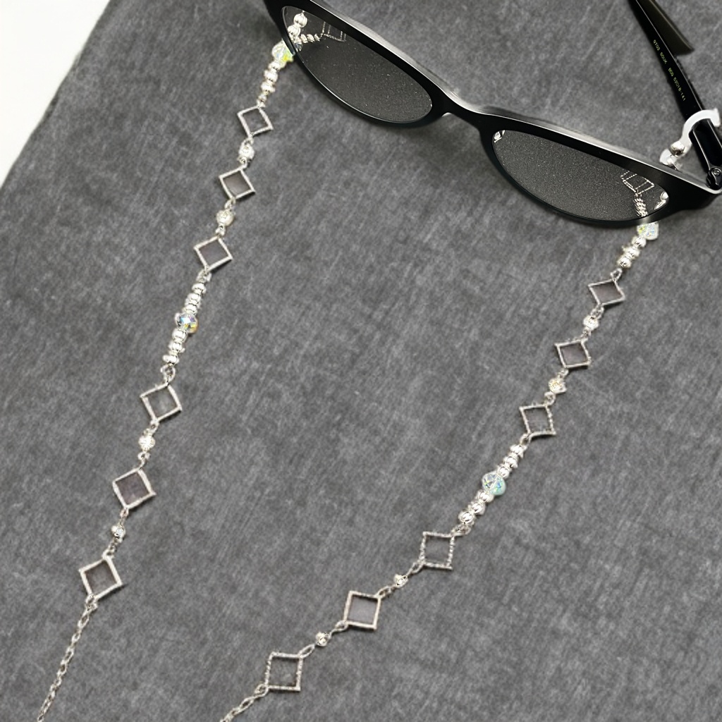 メガネチェーン グラスコード 金属アレルギー対応 サージカルステンレス ニッケルフリー 個性的 かっこいい クリア クール