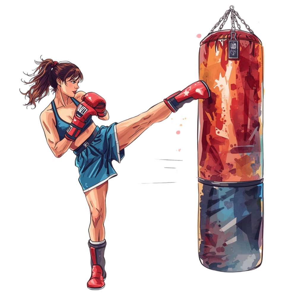 アニメ・水彩画風・グラフィック・etc♡ キックボクシング クリップアートセット(14種類)