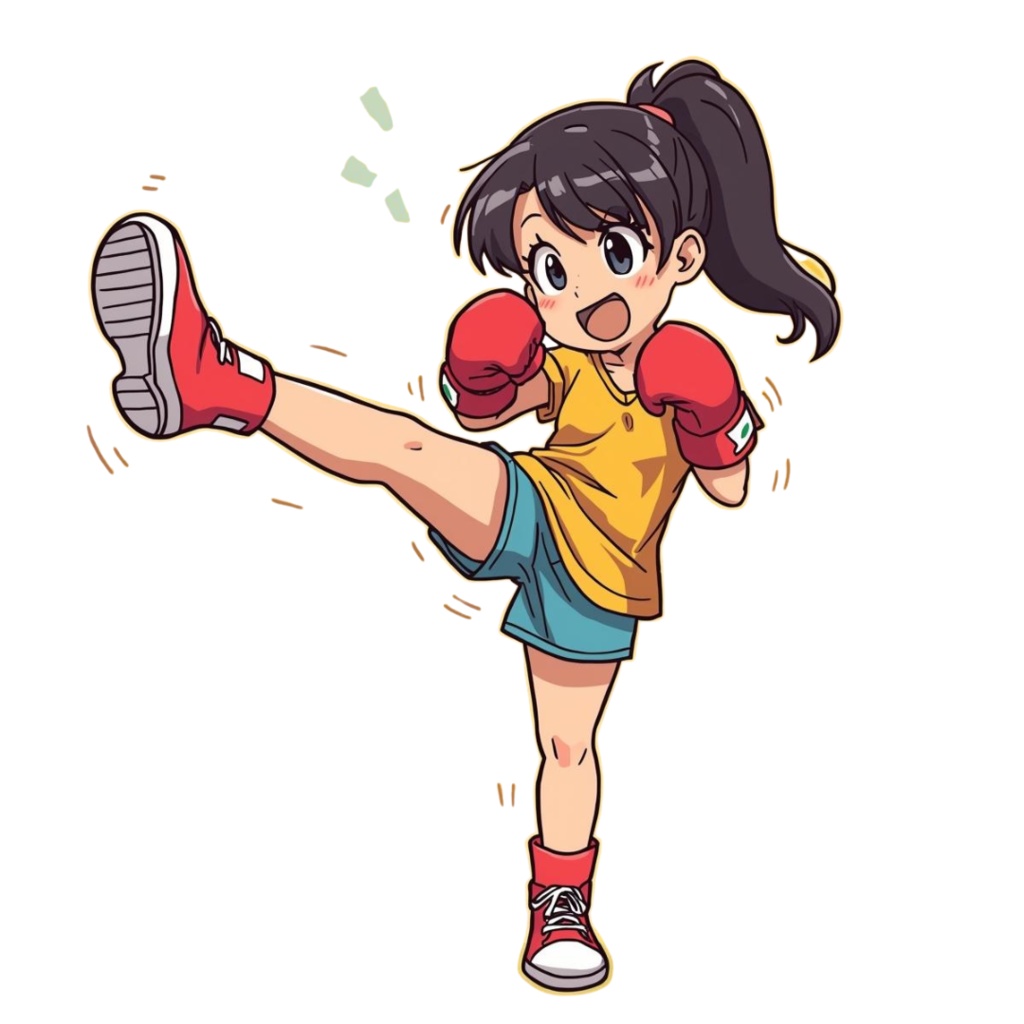 アニメ・水彩画風・グラフィック・etc♡ キックボクシング クリップアートセット(14種類)