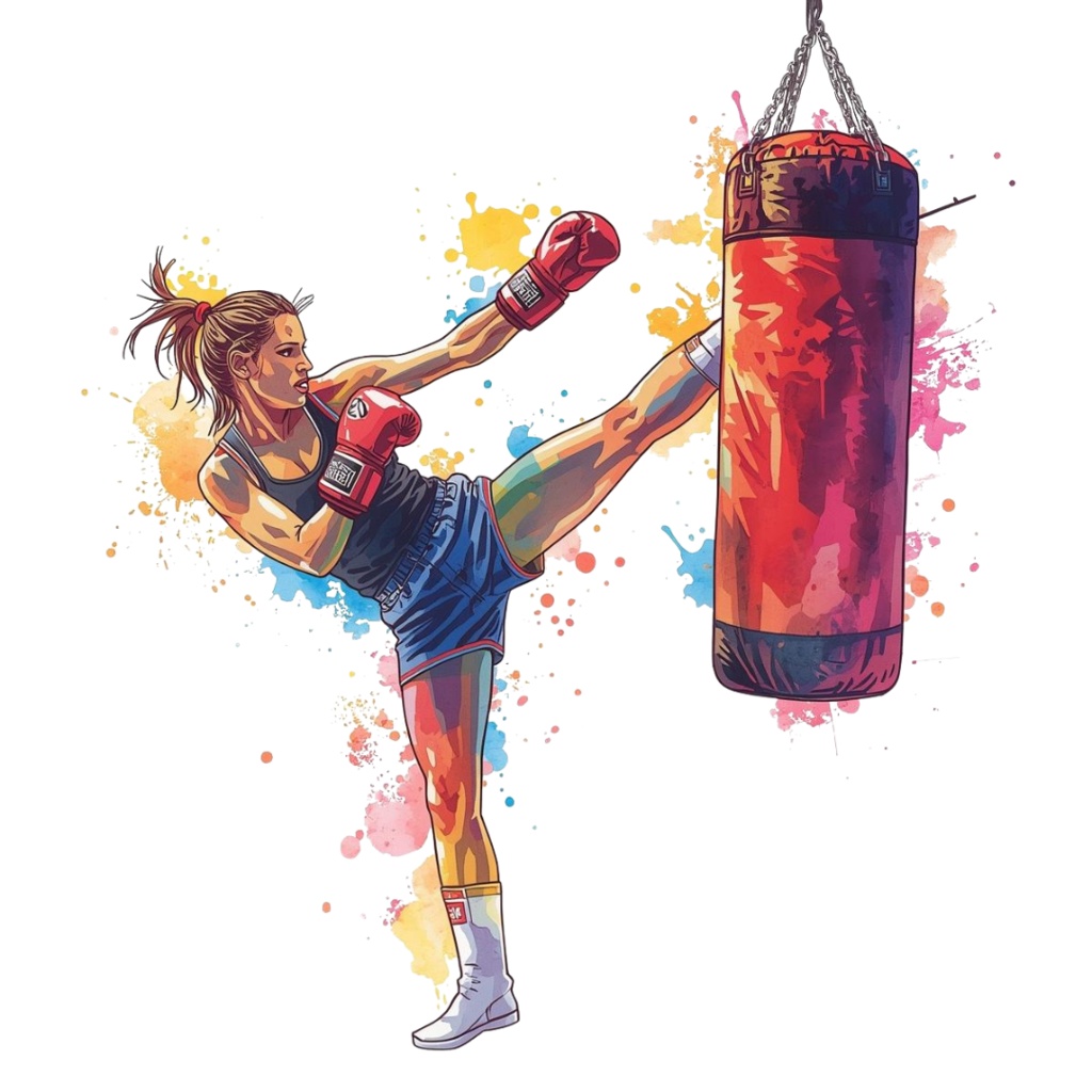 アニメ・水彩画風・グラフィック・etc♡ キックボクシング クリップアートセット(14種類)