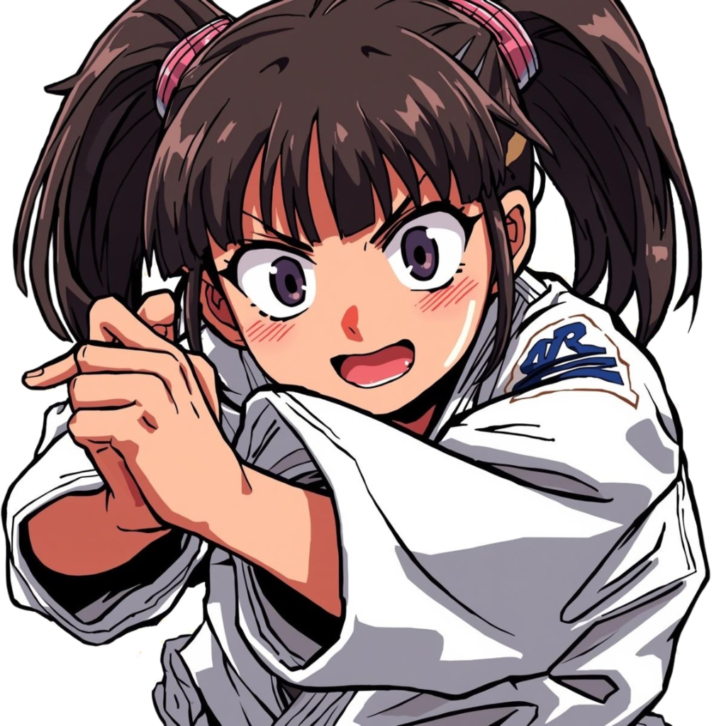 アニメ風ゆるふわ・ブラジリアン柔術ガールズ クリップアートセット(10種類)