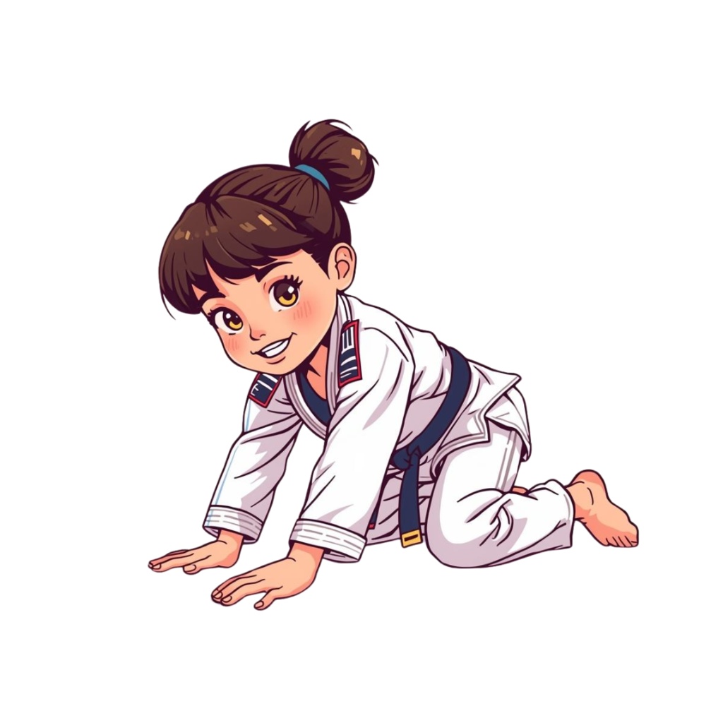 アニメ風ゆるふわ・ブラジリアン柔術ガールズ クリップアートセット(10種類)