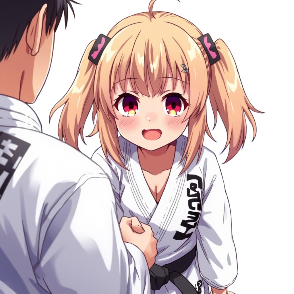 アニメ風ゆるふわ・ブラジリアン柔術ガールズ クリップアートセット(10種類)