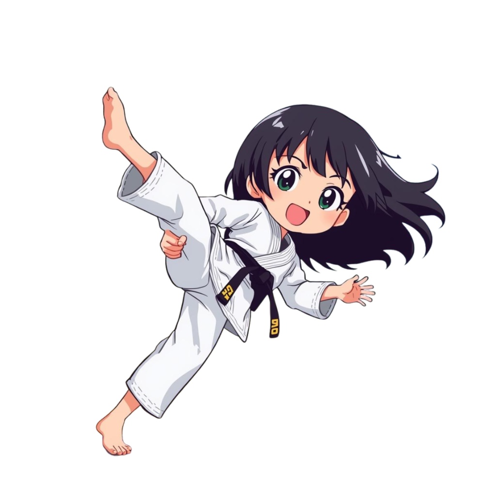 アニメ風ゆるふわ・ブラジリアン柔術ガールズ クリップアートセット(10種類)