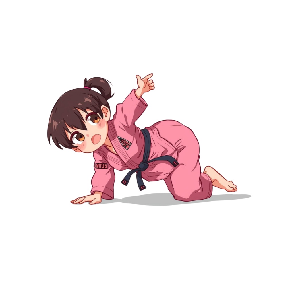 アニメ風ゆるふわ・ブラジリアン柔術ガールズ クリップアートセット(10種類)