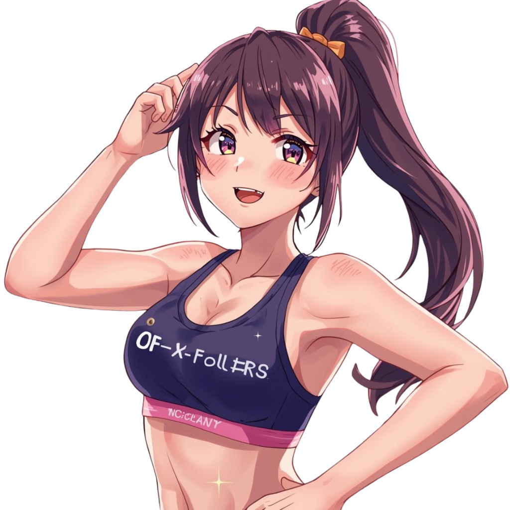 ゆるふわ系アニメ風 フィットネス女子クリップアート素材(10種類セット)