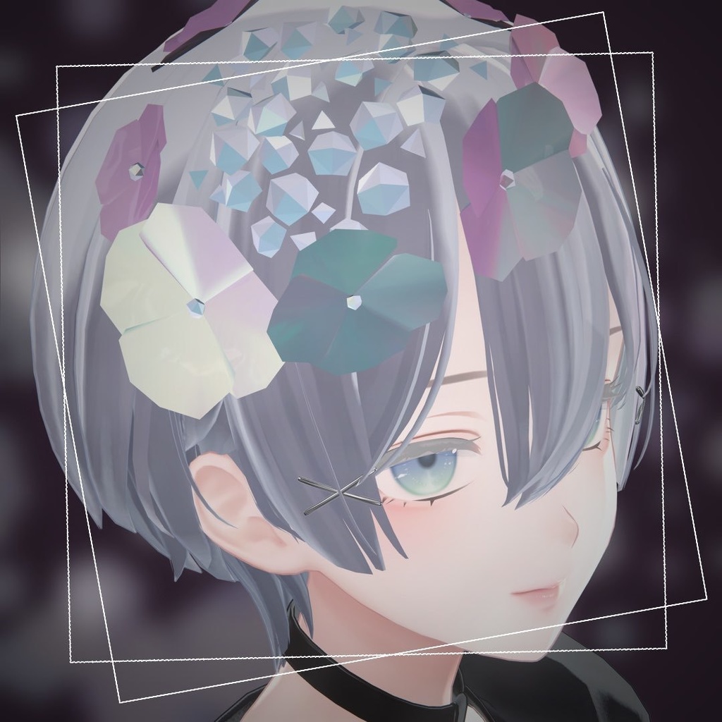 戴く花束‐紫陽花【VRChat向けアクセサリー】