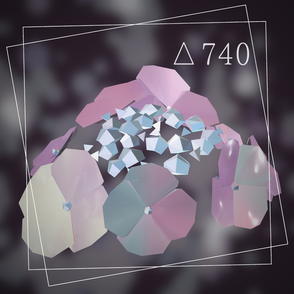 戴く花束‐紫陽花【VRChat向けアクセサリー】