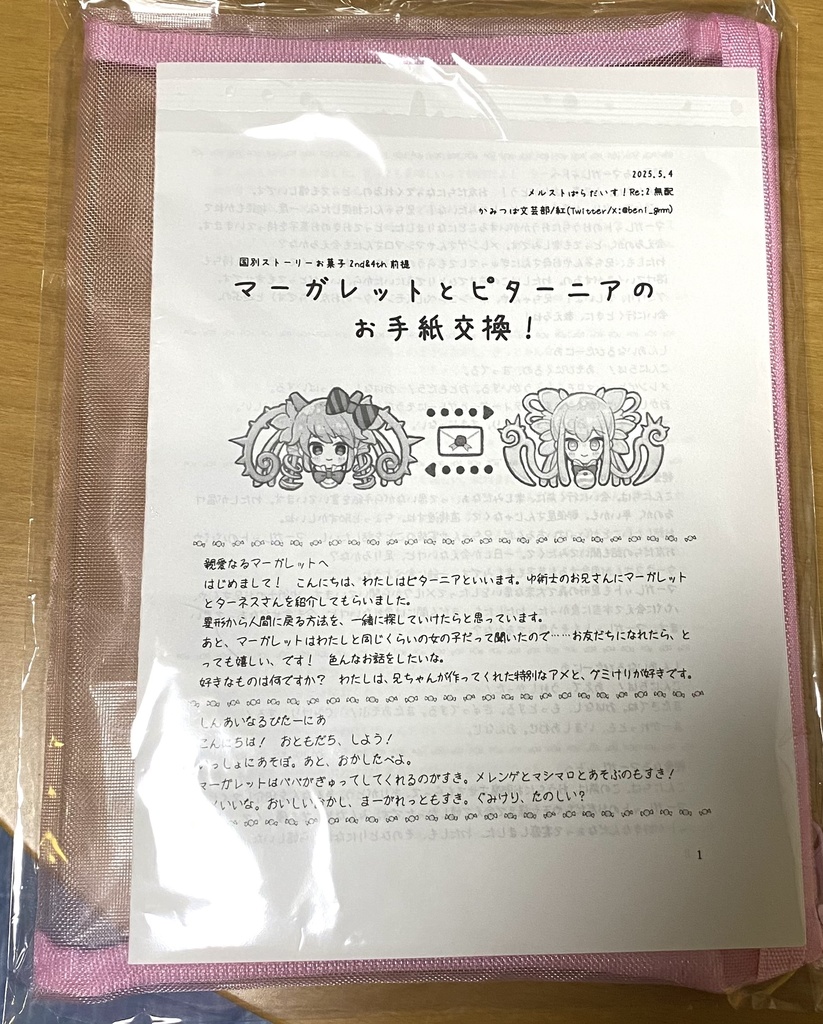 お手紙交換メッシュポーチ