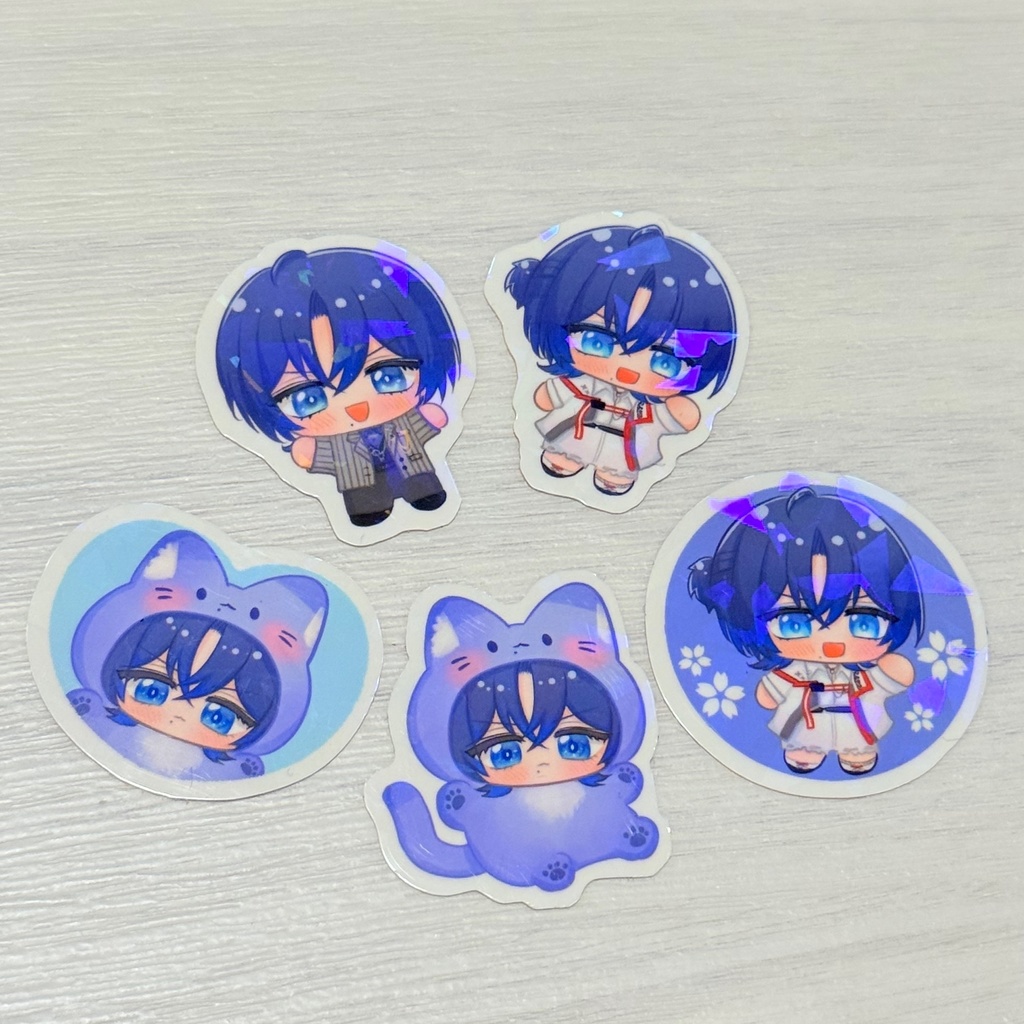 【非公式】ホロクル9th火威青くん、轟はじめちゃんキラキラステッカーセット 【全2種類】