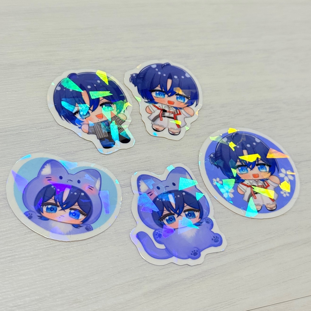 【非公式】ホロクル9th火威青くん、轟はじめちゃんキラキラステッカーセット 【全2種類】