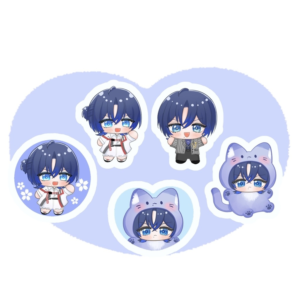 【非公式】ホロクル9th火威青くん、轟はじめちゃんキラキラステッカーセット 【全2種類】