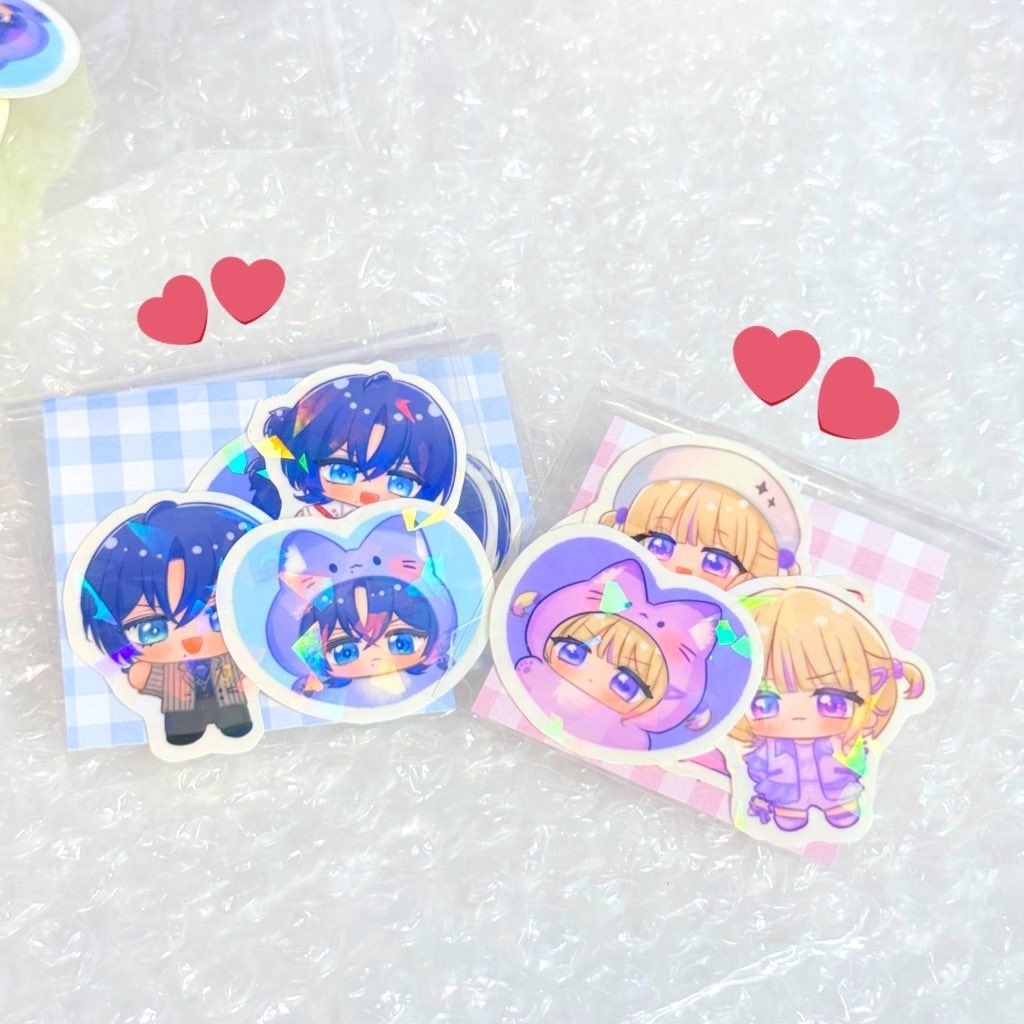 【非公式】ホロクル9th火威青くん、轟はじめちゃんキラキラステッカーセット 【全２種類】