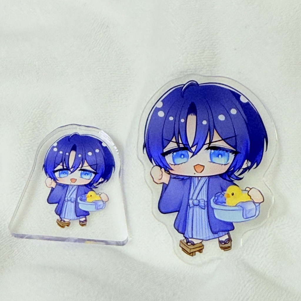 【非公式】温泉旅行風青くん自立ミニアクスタ、アクリルシール【全２種類】