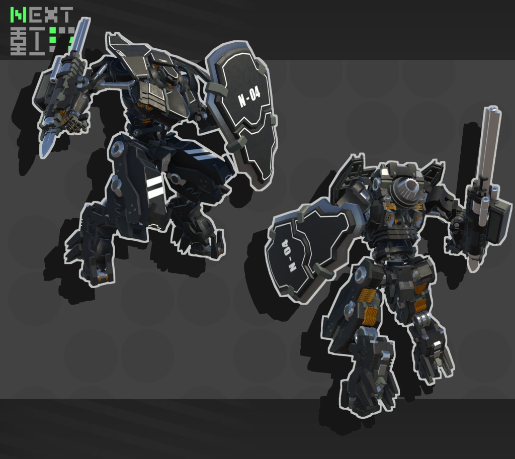 【VRChat向けオリジナルメカモデル】N04 - キャバリエール