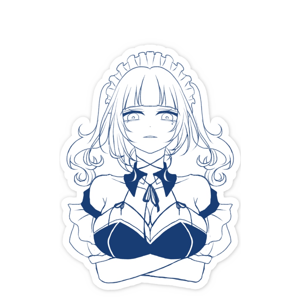 【結成2周年記念グッズ】ゴミ(?)を見る目のメイドステッカー 晶叶ver