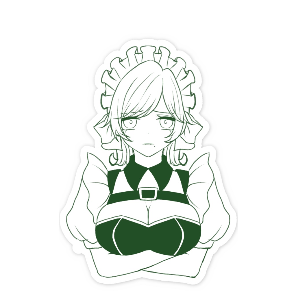 【結成2周年記念グッズ】ゴミ(?)を見る目のメイドステッカー 友瑠ver