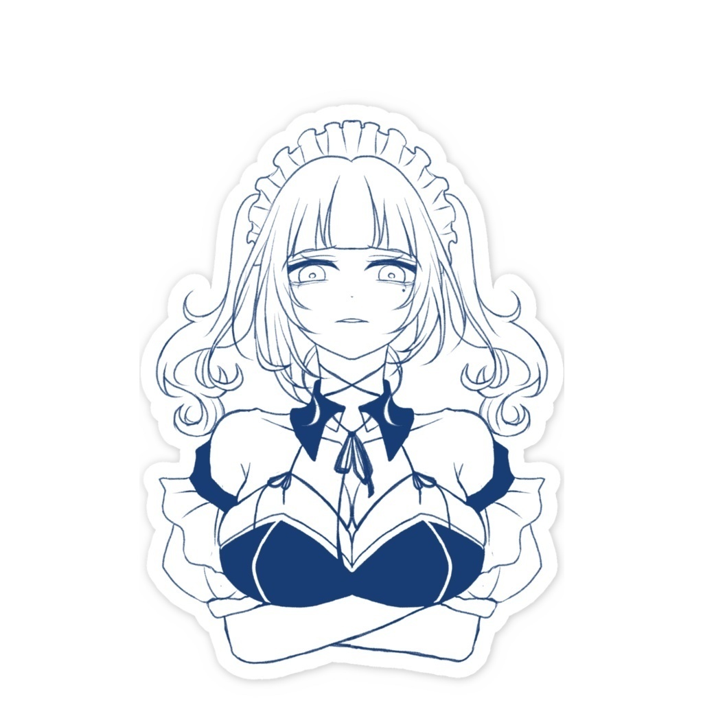 【結成2周年記念グッズ】ゴミ(？)を見る目のメイドステッカー　晶叶ver