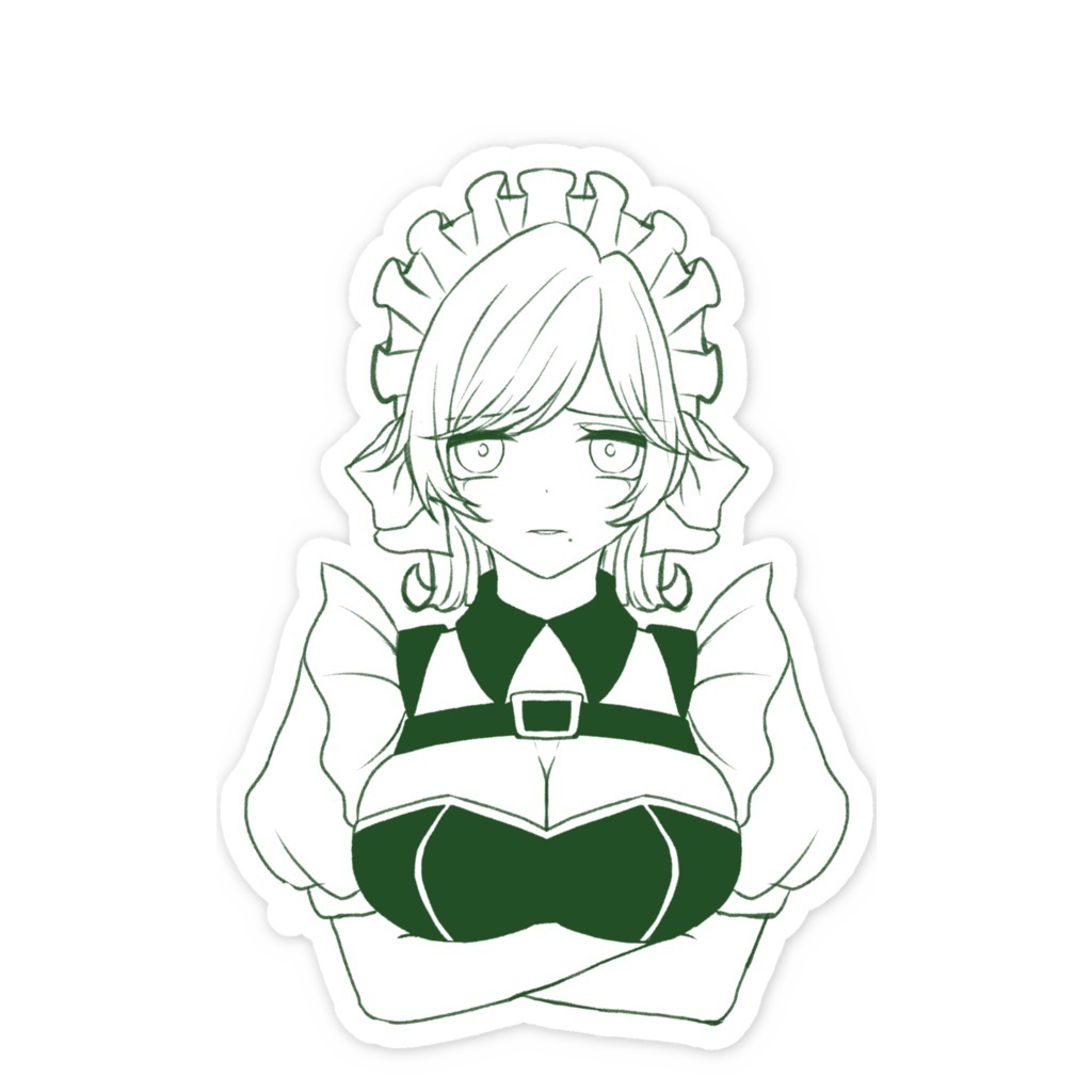【結成2周年記念グッズ】ゴミ(？)を見る目のメイドステッカー　友瑠ver