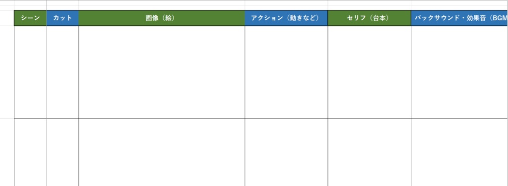 動画制作指示用『絵コンテ』