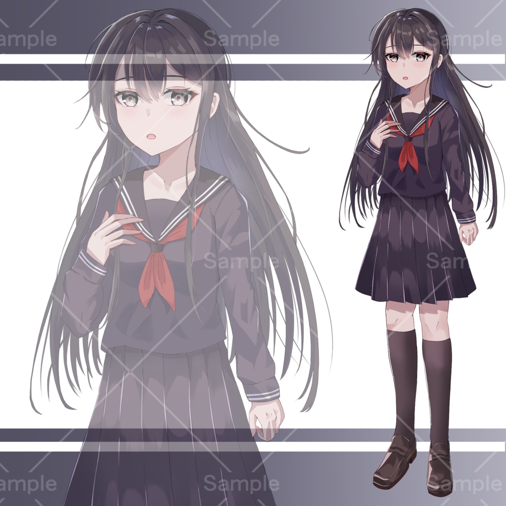 立ち絵素材 セーラー服女子