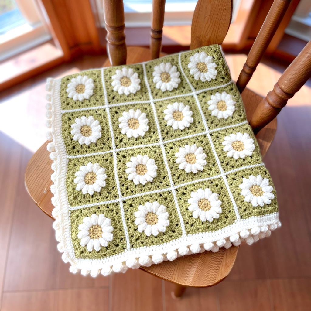 新・マーガレットの春の草原色ブランケット