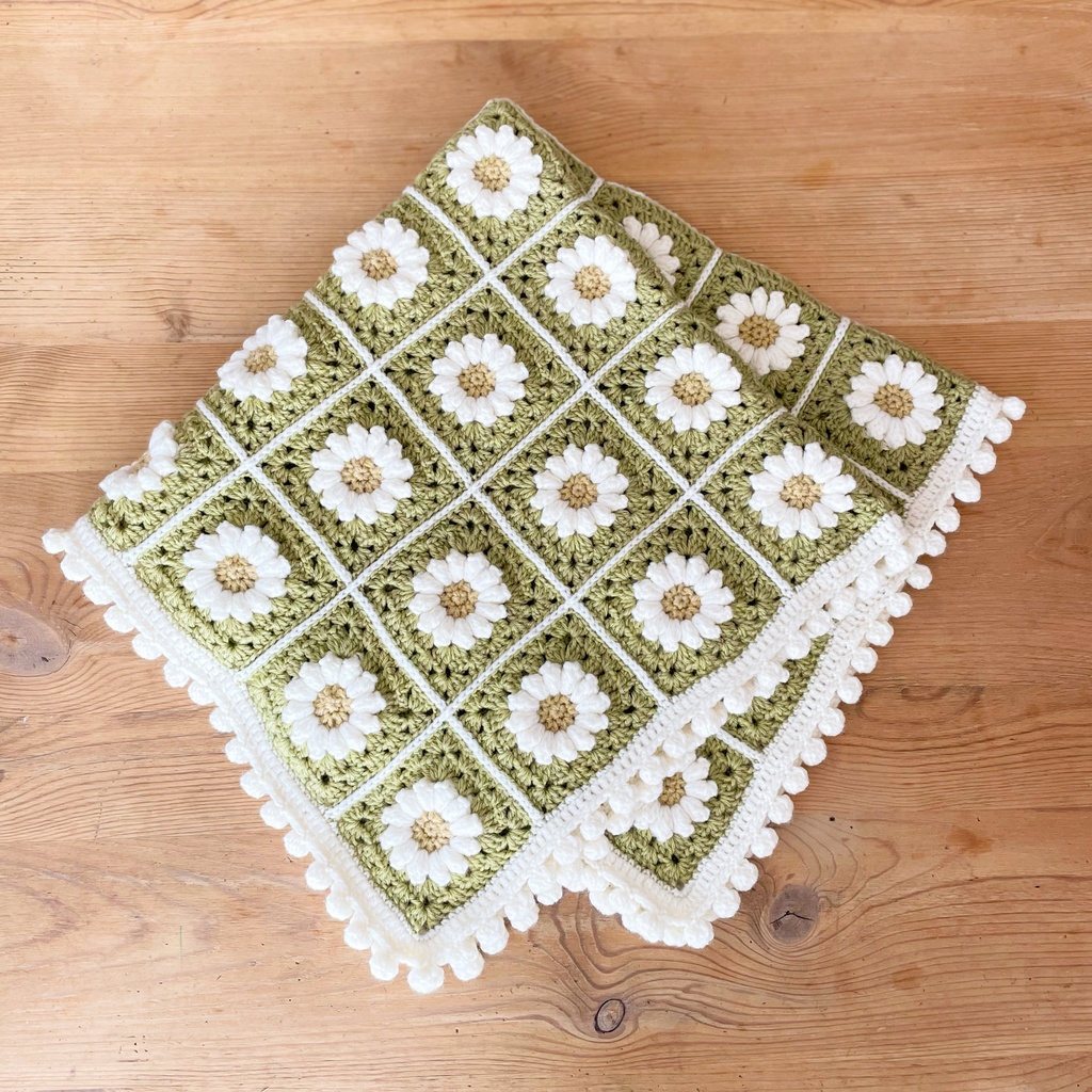 新・マーガレットの春の草原色ブランケット