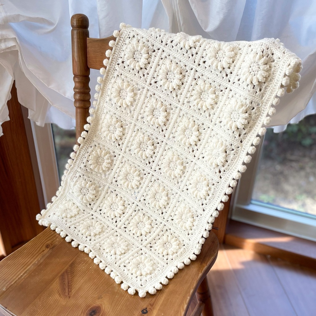 マーガレットのまっしろなハーフブランケット