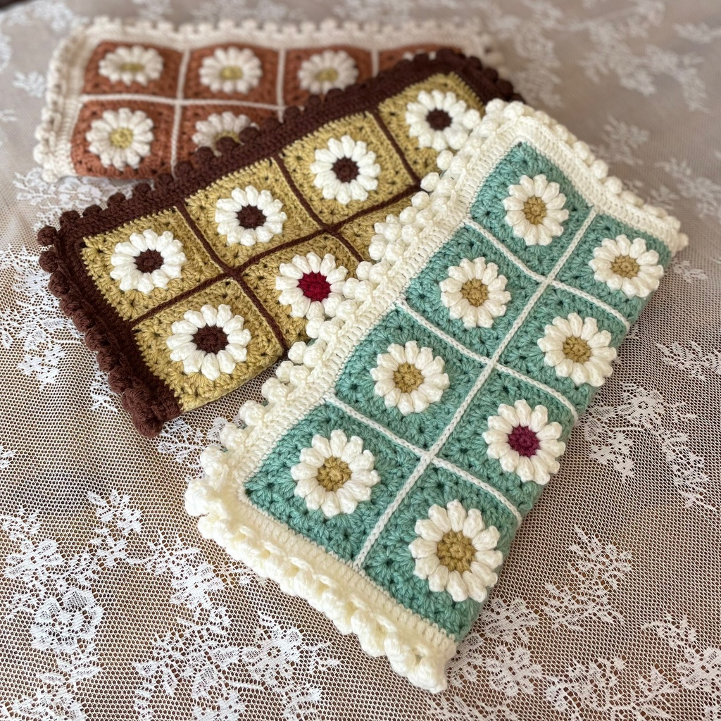 レトロ喫茶シリーズ*くすみカラーのホットケーキ・ハーフブランケット