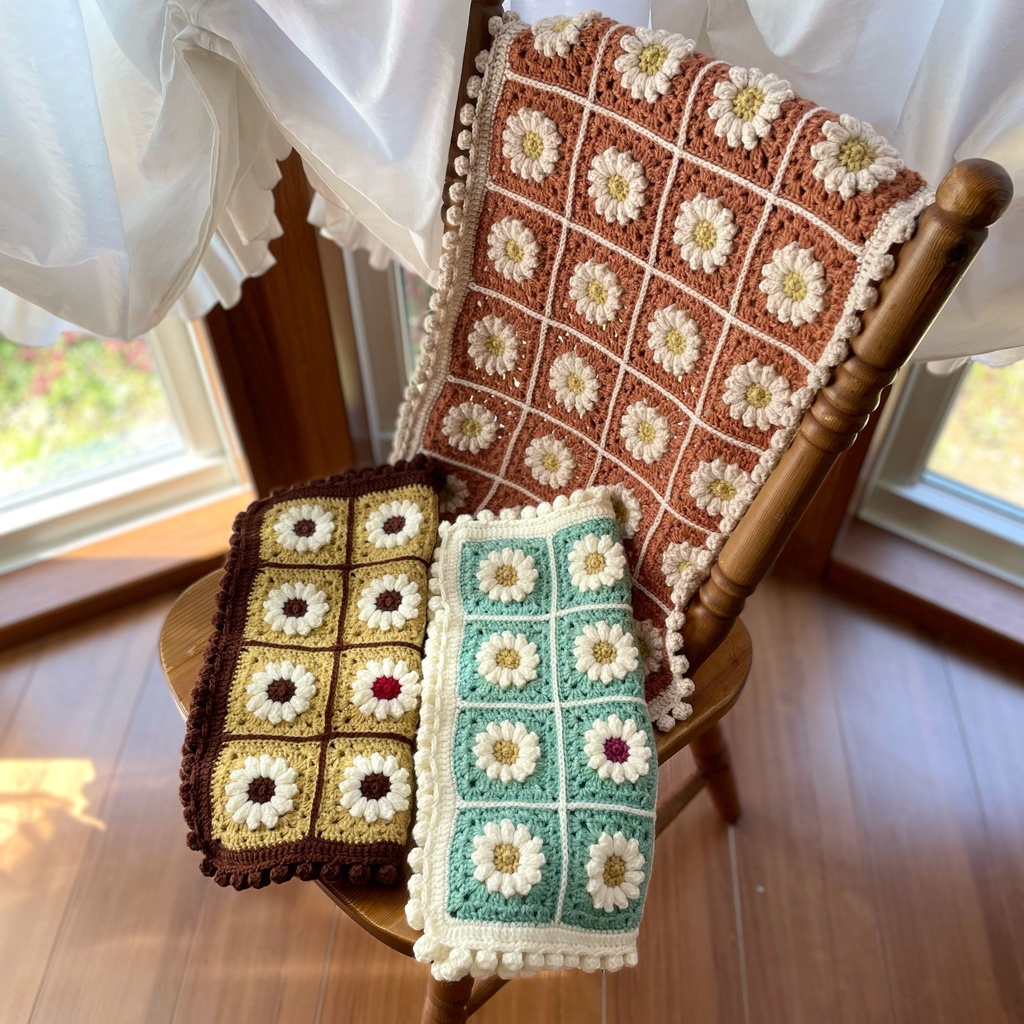 レトロ喫茶シリーズ*くすみカラーのホットケーキ・ハーフブランケット