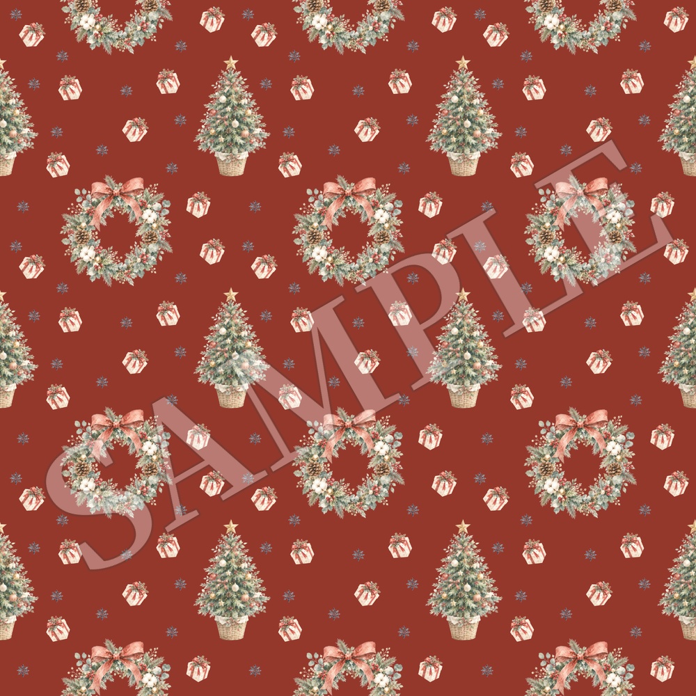 クリスマス柄シームレスパターン 4色セット|コラージュ素材 デジタルペーパー 背景画像 PNG素材