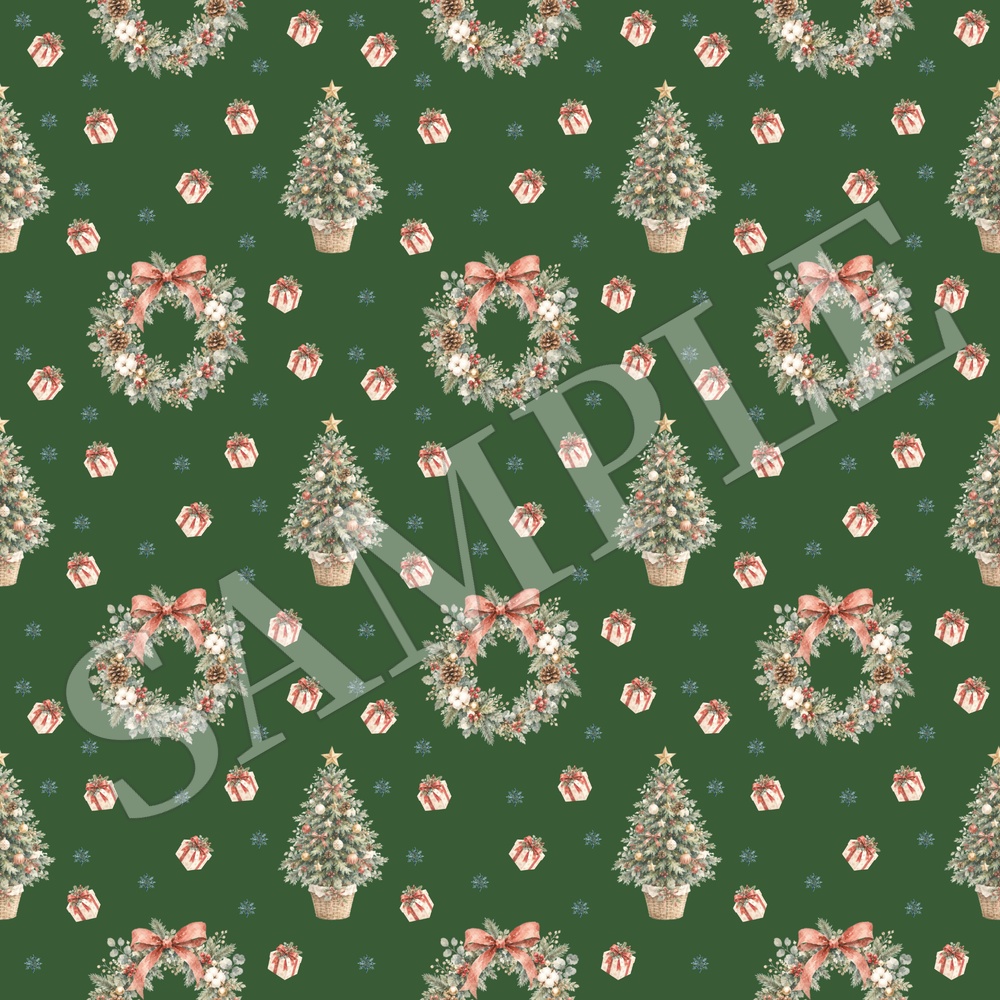 クリスマス柄シームレスパターン 4色セット|コラージュ素材 デジタルペーパー 背景画像 PNG素材
