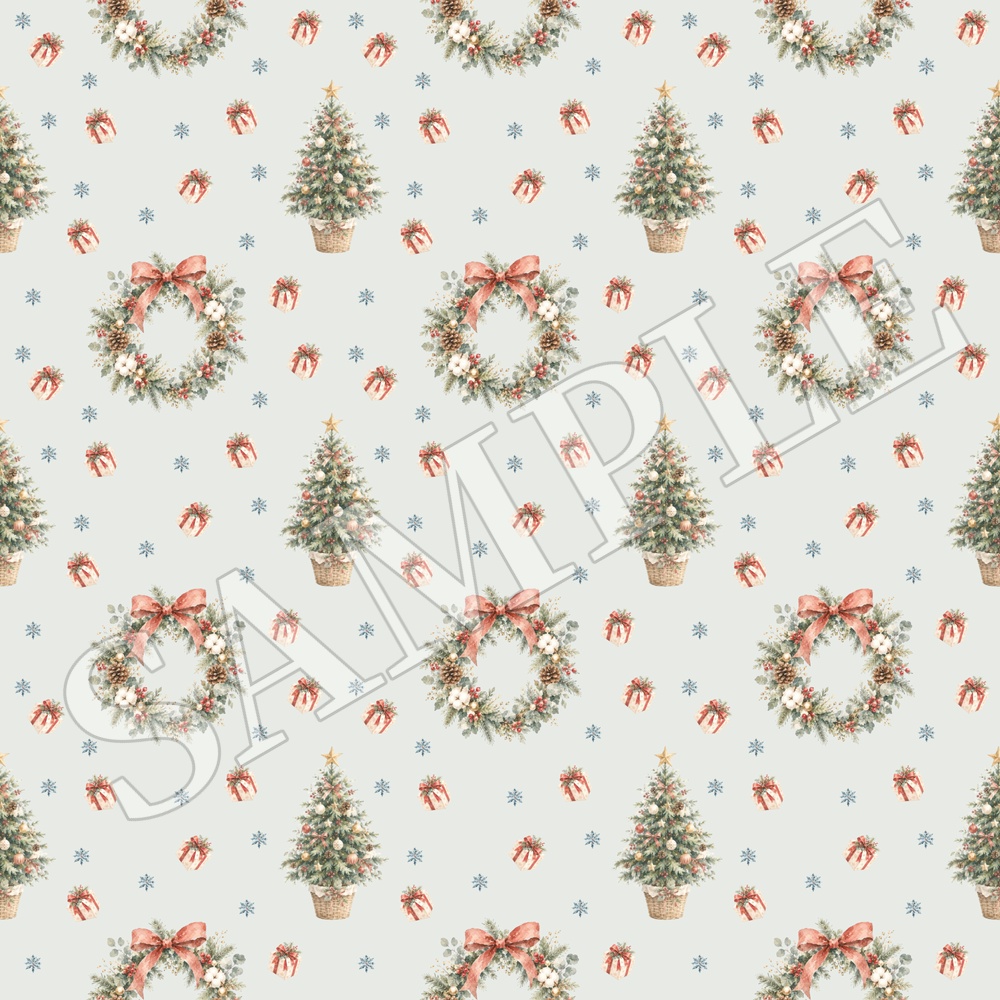 クリスマス柄シームレスパターン 4色セット|コラージュ素材 デジタルペーパー 背景画像 PNG素材