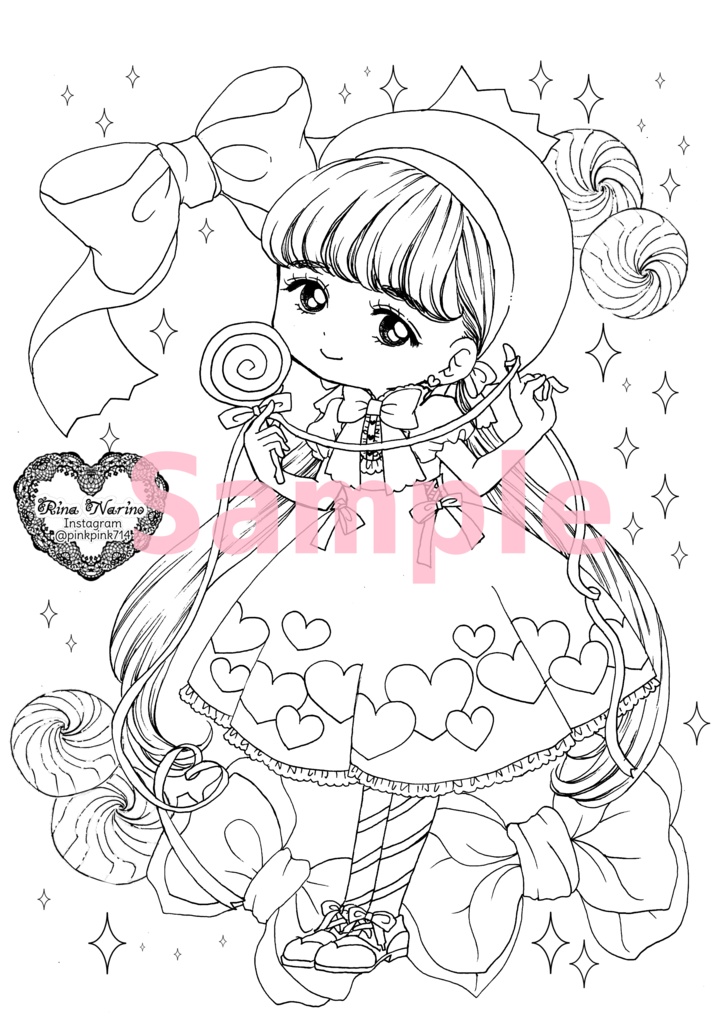 ♡ダウンロードぬりえ♡8枚入り