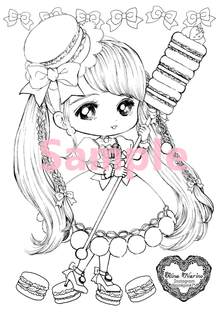 ♡ダウンロードぬりえ♡8枚入り