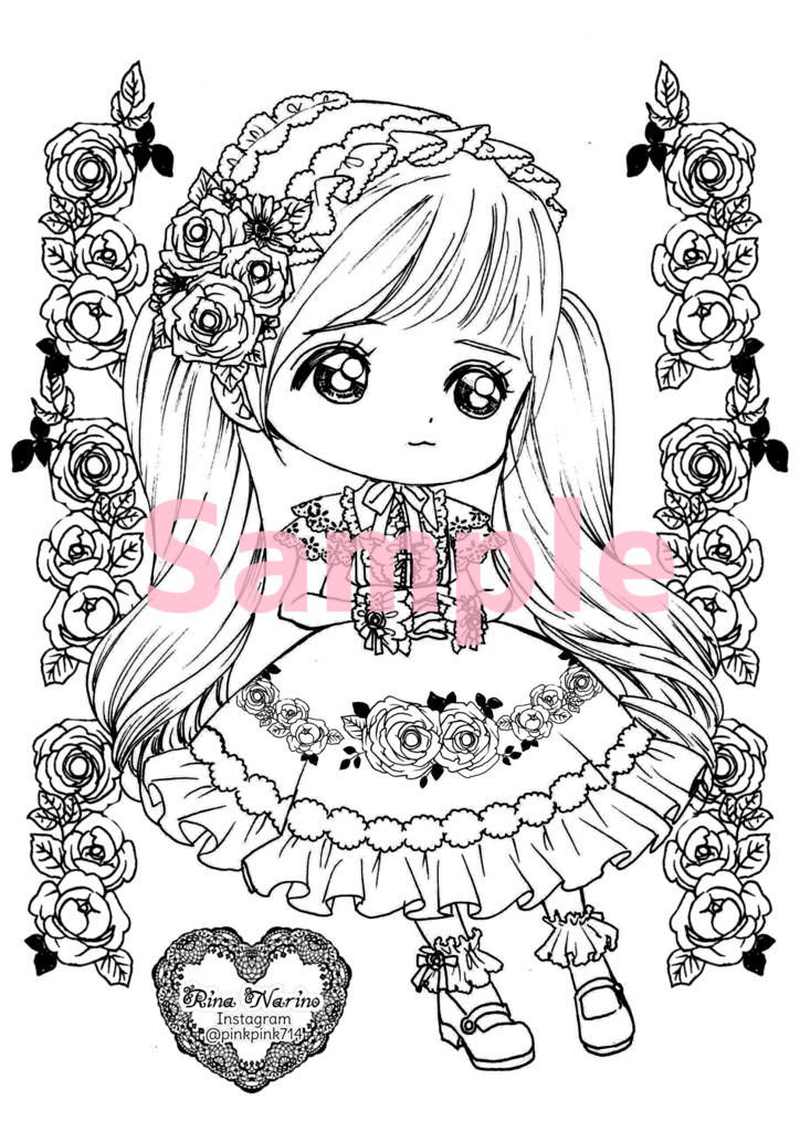 ♡ダウンロードぬりえ♡8枚入り