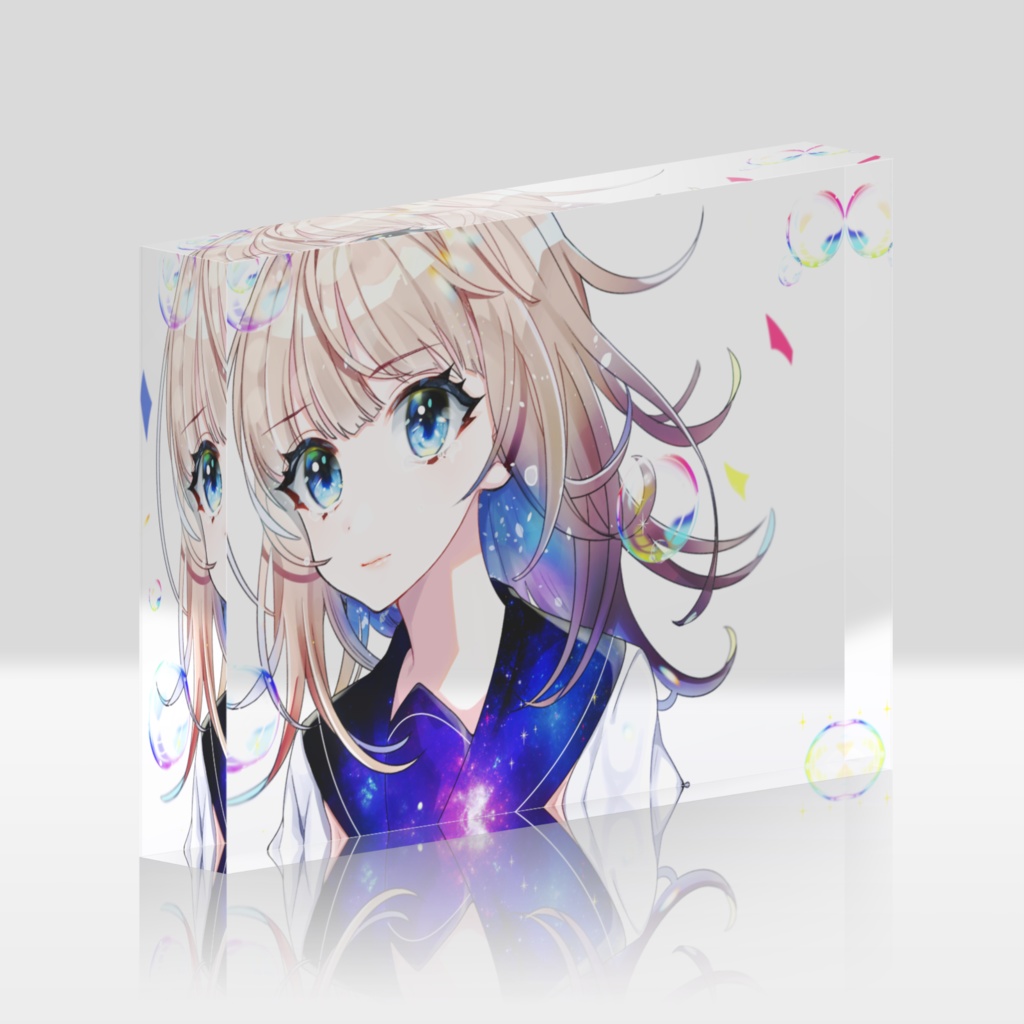 【アクリルブロック】宇宙色の恋心【148mm×100mm】