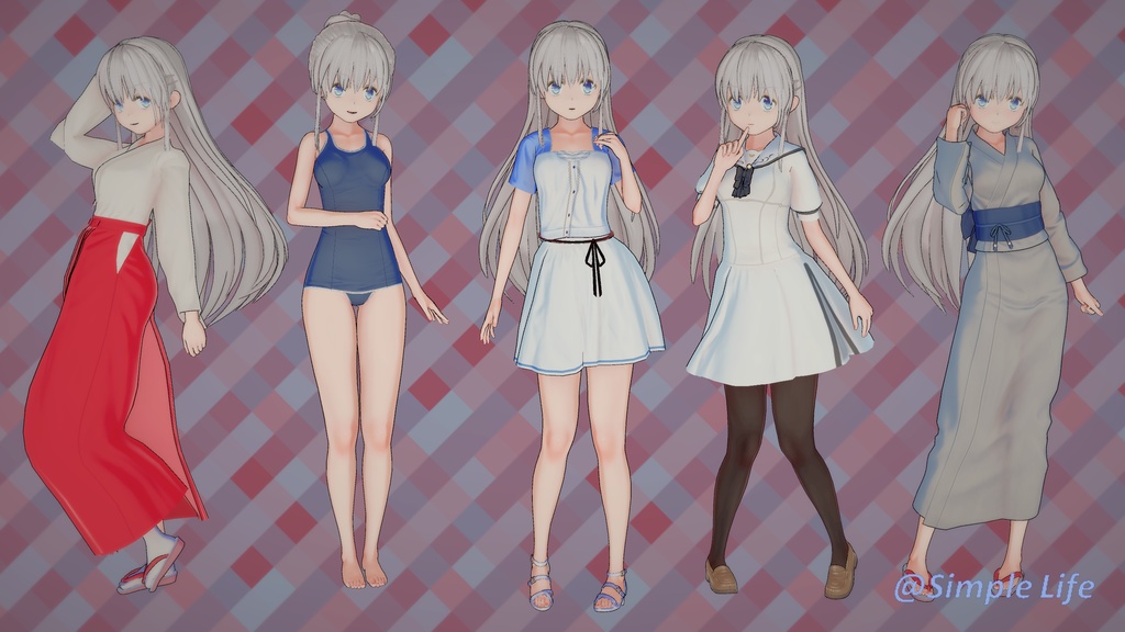 【コイカツ / Koikatsu】Character Card キャラクターカード---サマポケ---鳴瀬 しろは (Naruse Shiroha)