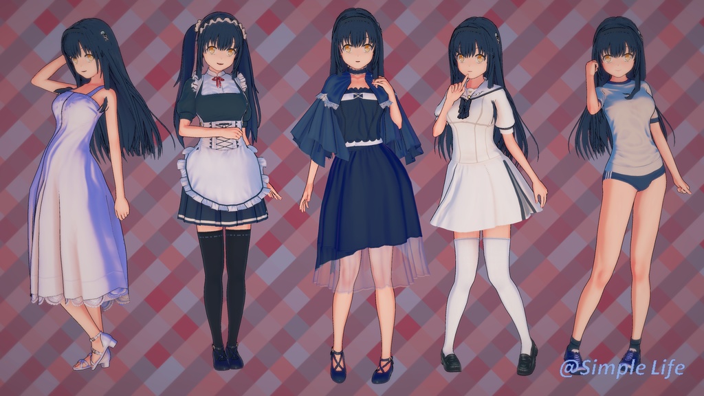 【コイカツ / Koikatsu】Character Card キャラクターカード---サマポケ---久島 鴎 (Kushima Kamome)