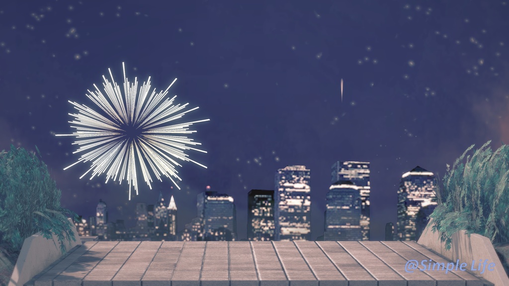 【Koikatsu Timeline Scene / コイカツ タイムライン作品】夏祭り花火アニメーション/Summer Festival Fireworks Animation/夏祭花火動畫(約10秒 / ~10 sec)