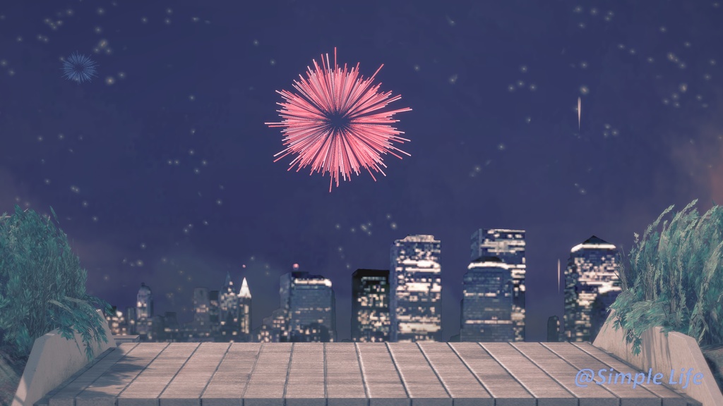 【Koikatsu Timeline Scene / コイカツ タイムライン作品】夏祭り花火アニメーション/Summer Festival Fireworks Animation/夏祭花火動畫（約10秒 / ~10 sec）