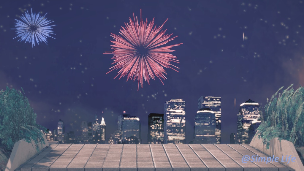 【Koikatsu Timeline Scene / コイカツ タイムライン作品】夏祭り花火アニメーション/Summer Festival Fireworks Animation/夏祭花火動畫(約10秒 / ~10 sec)