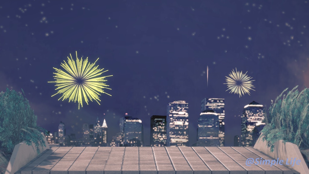 【Koikatsu Timeline Scene / コイカツ タイムライン作品】夏祭り花火アニメーション/Summer Festival Fireworks Animation/夏祭花火動畫(約10秒 / ~10 sec)
